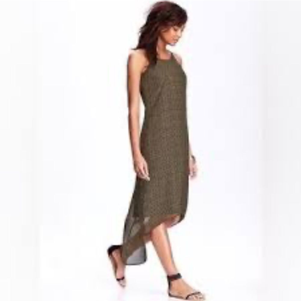 Old Navy Geometric Print Sleeveless High Low Chiffon Dress NEW Size Medium